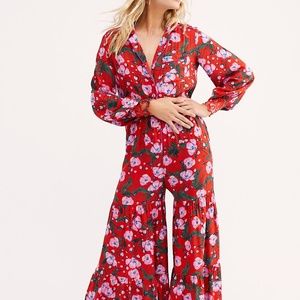 Free People Medium Sleeping In The Garden Jumpsuit